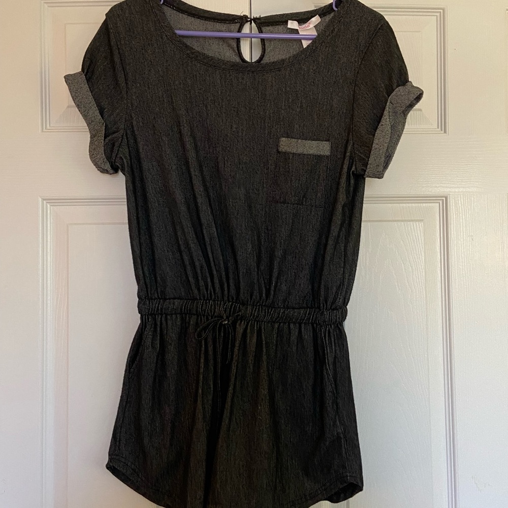 Dark gray stretchy romper